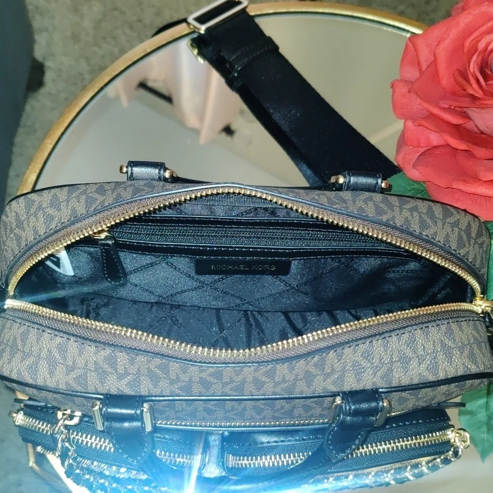 Michael Kors Collection Black and Brown Crossbody Bag - Picture 9 of 12